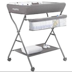 Maydolly Baby Changing Table with Wheels - Light Grey