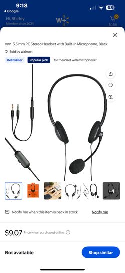 Surf On 3.5 MM Stereo Headset With Built-In Microphone