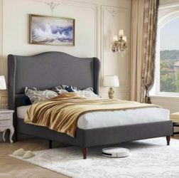 Gray headboard and Mattress
