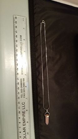 Rose quartz crystal pendant