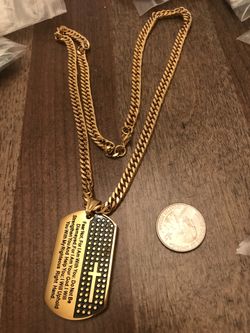 Pendant with Cuban link chain