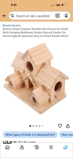 Wooden Multi-Hole Birdhouse Garden Decor