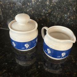 Vintage Morton Girl Cream & Sugar Set