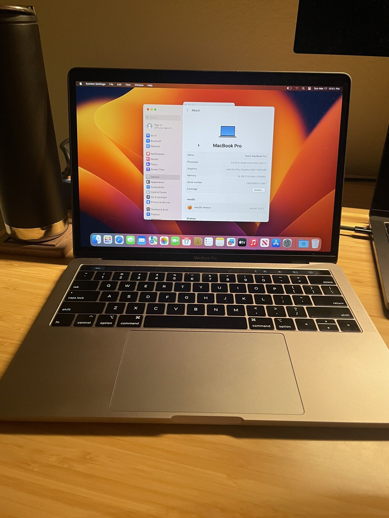 Macbook Pro 2019 16GB ram 2.8 Ghz Quad Core i7