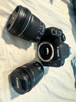 Canon EOS rebel t7i DSLR with Two Lenses