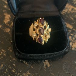 Vintage Costume Jewelry Ring Plated Case Not Included