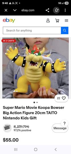 Super Mario movie koopa bowser 20cm tattoo en perfectas condiciones  casi nuevo