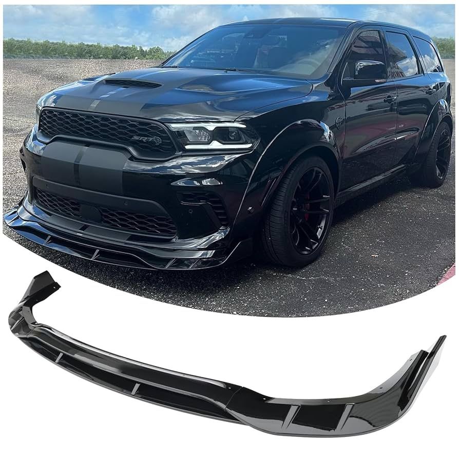 WildWell Front Bumper Lip for 2021-2025 Dodge Durango SRT Hellcat Only, Durango Front Lip Air Dam Chin Spoiler Protector Splitter Glossy Black
