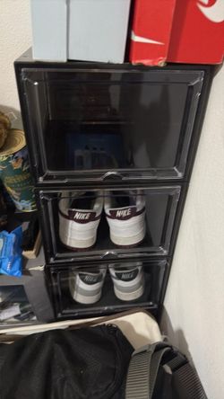 Stackable Clear Drop-Front Sneaker Storage Boxes