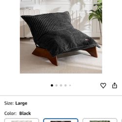 MAXYOYO Adjustable Living Room Chair, 3-Position Bean Bag Chair with Removable Cover, Upholstered Accent Chair with Frame, Soft Reclining Lounge for B