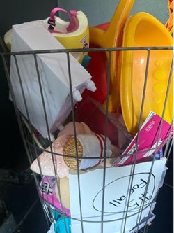 2 baskets of toys