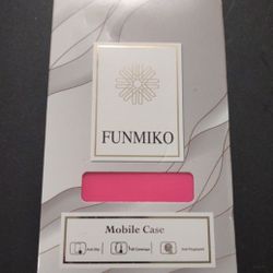 FUNMIKO Compatible  iPhone 15 Pro Case Silicone Cover Hot Pink screen protector