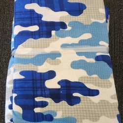 Brand New Camo Blue & White Sheet Set