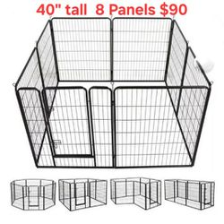 Brend New 40" Tall X Large 8 Panel Dog Playpen Heavy Duty Dog Cage Pet Gate Indoor Outdoor Excercise Pen 28sq Ft Rv Dog Yard