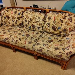 Sofa/couch And matching Chair bamboo Set