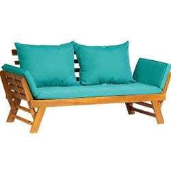 Outdoor Wood Convertible Couch Sofa Bed and Day Bed