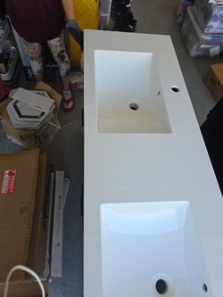 2 Vanity SinkS 60x18 ONE ASSEMBLED ONE IN BOX