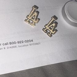 10k Gold LA Dodger Logo Earrings