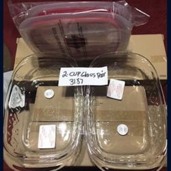 Princess House New- 2 Cup Glass Storage 