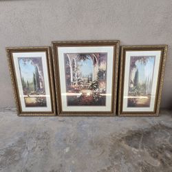 Wall Art Print Framed Picture Frame Set Of 3