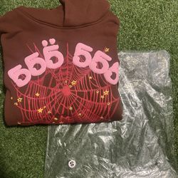 *BRAND NEW* SP5DER 555 ANGEL NUMBER HOODIE “BROWN/PINK” S