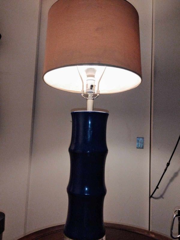 Blue Bamboo Lamp With Clear Epoxy Base