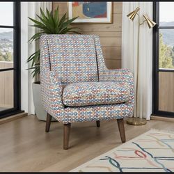 Nielsen Mid-Century Modern Upholstered Retro Geometric Fabric Accent Chair