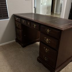 Broyhill office desk/ dark cherry color