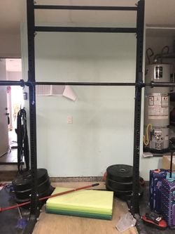 Rouge fitness alpha bar bumper set squat and press stand PPU for