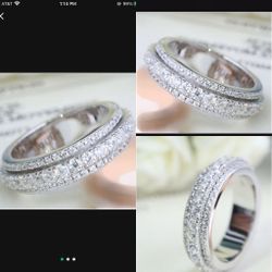 *VALENTINE ❤️ BAND * Created White Sapphire Engagement Wedding Band Ring Sizes 6/7/8/9/10 *See My Other 800 Items*