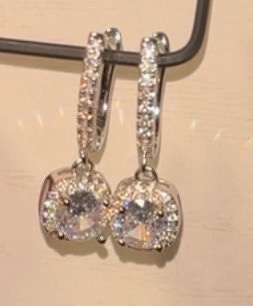 2ct White Sapphire Earrings