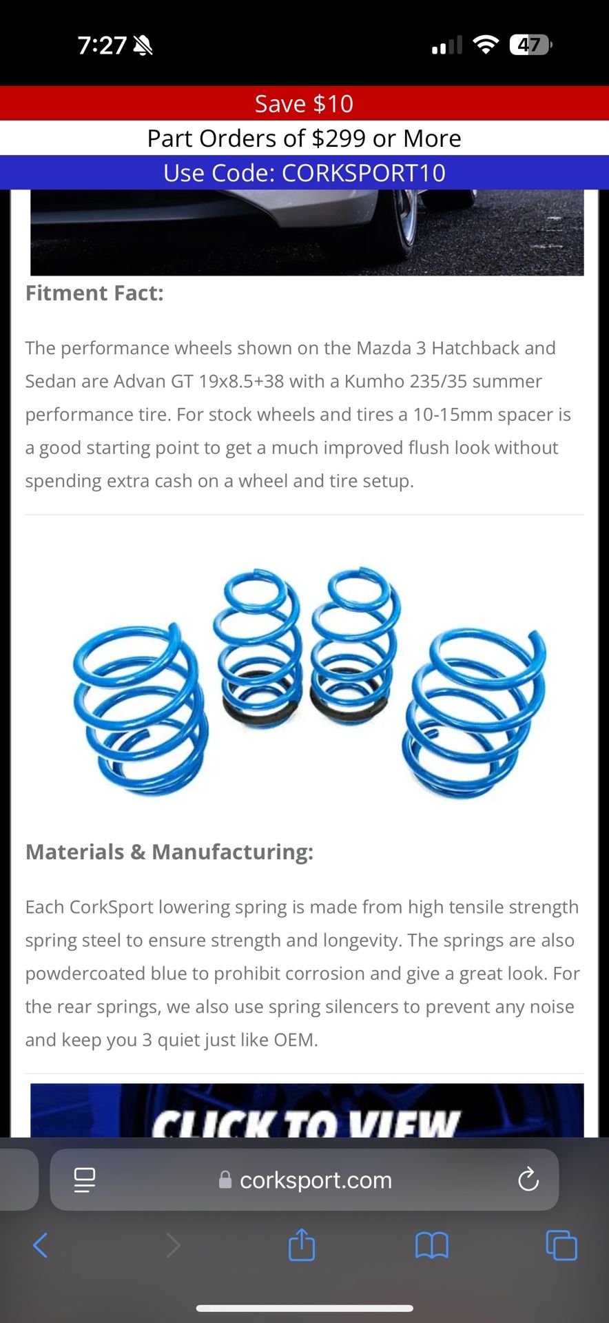 Mazda 3hb 2019+ Lowering Springs