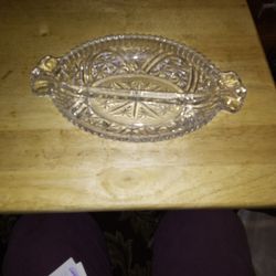 Vintage Oval Shape Crystal Dish