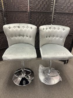Adjustable Swivel Bar Stools,Velvet Upholstered Counter Height Chair Barstools $50 Each