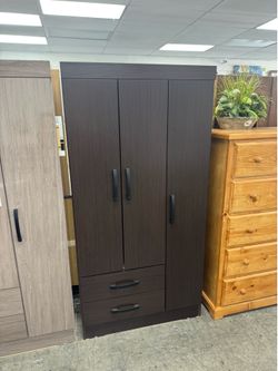 BRAND NEW Wardrobe Armoire Closet, Clothing Rack, Storage Organizer, Espresso