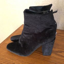 Black velvet ankle boots