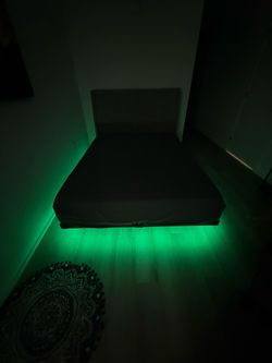 Queen Bed Frame with  LED lights Under
