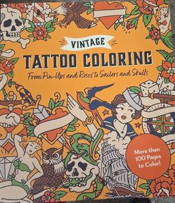 New Vintage Tattoo Advanced Coloring Book 