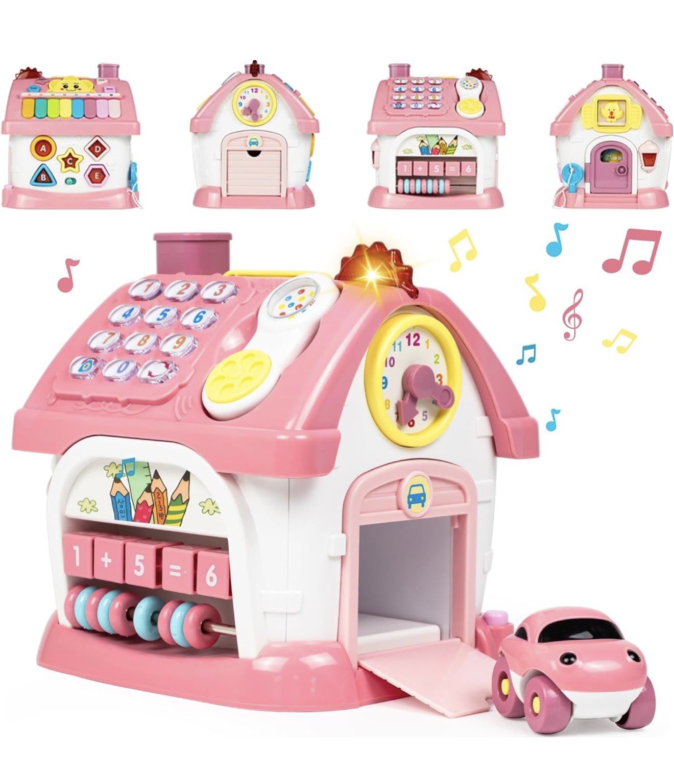 Marstone Toddler Toys for 1 2 Year Old Girl Gifts, First 1st Birthday Gifts for Girls , 8-in-1 Musical Learning House Montessori Baby Toys 6-1