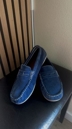 Zara Navy Blue Suede Loafers - Comfortable Casual Shoes