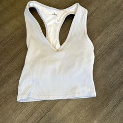 ALO Yoga Alo Goddess Ribbed Cropped Raceback Tank