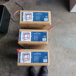 3 Sadle Bar Stools In Grey Brand New In Box