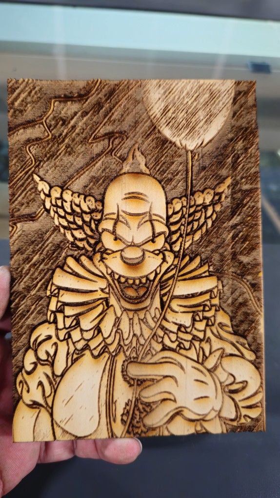 Krusty The Clown Wooden Portrait