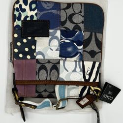 COACH Patchwork Shoulder Bag Crossbody Denim Blue Used 102010