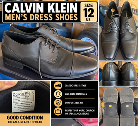Calvin Klein Men's Black Dress Shoes – Size 12 – Good Condition