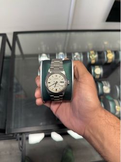 Rolex datejust box and papers 34mm silver tapestry dial