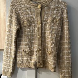 Flavio Castellani Beige Tweed Cardigan – Size S/M
