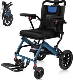 SOFTFISH Wheelchairs for Adults with Thickened Seat Cushion & Safty Handbrakes, Transport Wheelchair with Foldable Armrest & Footrest, Transport Wheel