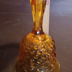 Fenton Art Glass Colonial Amber Hobnail Glass Bell