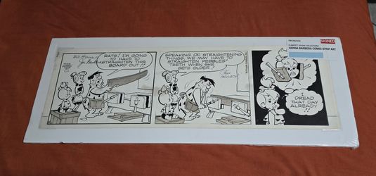 Clampett Studio Collections Hanna Barbera signed comic strip art TWCM2002 The Flintstones with Certificate of Authenticity
